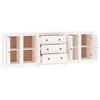 vidaXL Buffet Blanc 230x35x80 cm Bois massif de pin