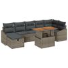 vidaXL Ensemble de canap&eacute; de jardin 8 pc Gris polyrotin