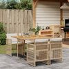 vidaXL Ensemble &agrave; manger de jardin avec coussins 5pcs Beige poly rotin