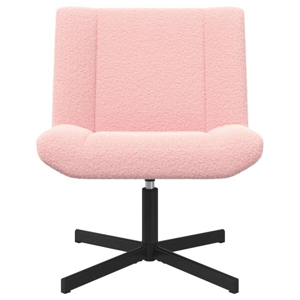 vidaXL Chaise pivotante Rose 63 x 75 x 76 cm Peau de mouton