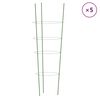 vidaXL Supports pour plantes de jardin 4 anneaux 5pcs Vert 90 cm Acier