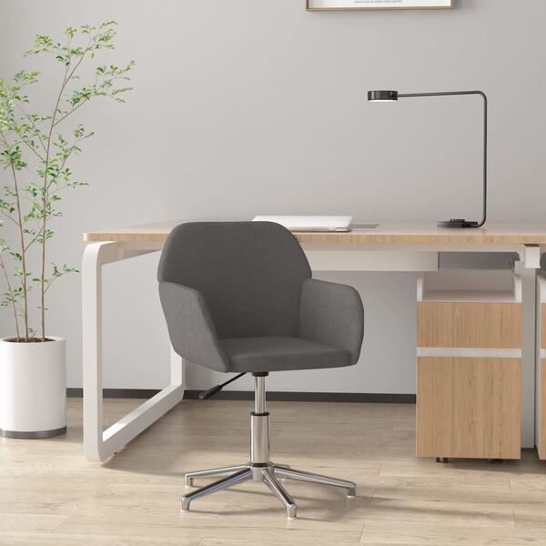 vidaXL Chaise pivotante de bureau Gris clair Tissu