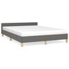 vidaXL Cadre de lit sans matelas gris fonc&eacute; 140x190 cm tissu