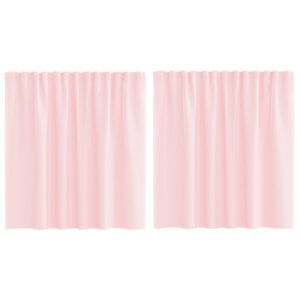 vidaXL Rideaux en voile avec boucles 2 pcs rose clair 140x140 cm