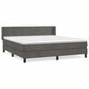 vidaXL Sommier &agrave; lattes de lit et matelas Gris fonc&eacute; 180x200cm Velours