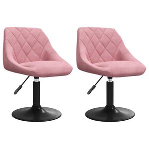 vidaXL Chaises pivotantes &agrave; manger lot de 2 Rose Velours