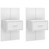 vidaXL Tables de chevet murales 2 pcs Blanc brillant