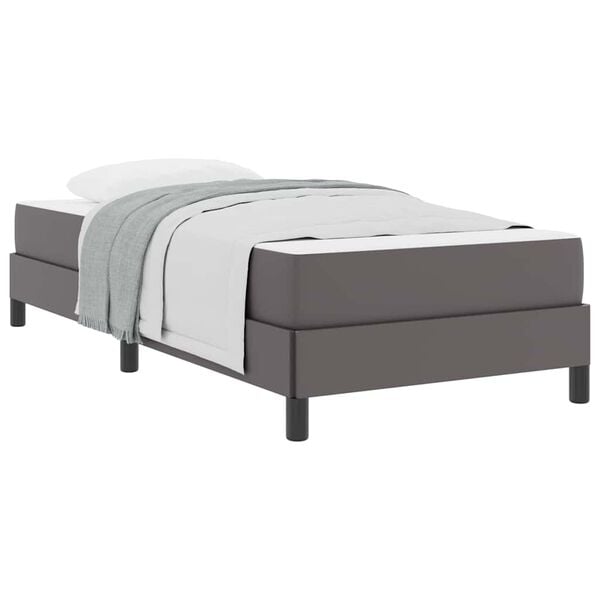 vidaXL Cadre de lit avec matelas Gris 80 x 200 cm tissu