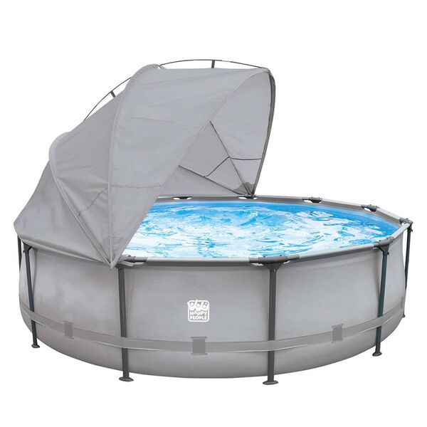 Happy People Auvent pour piscine &agrave; cadre en acier 360x175x125 cm