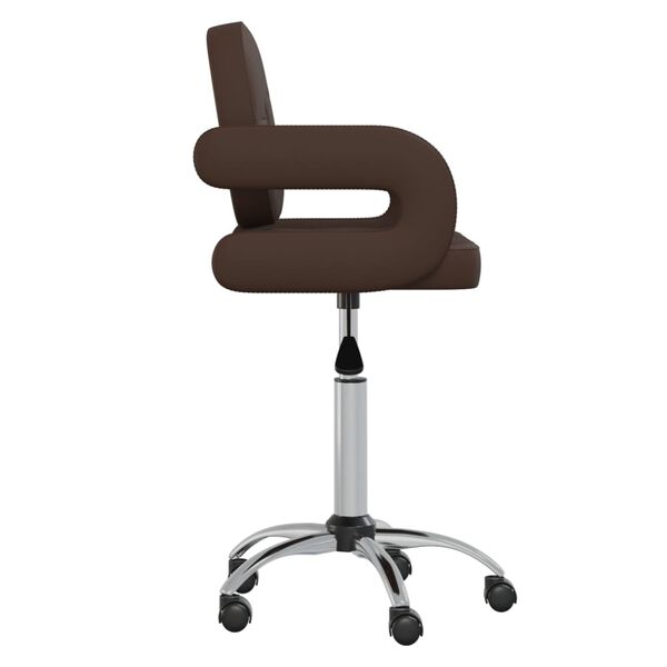 vidaXL Chaise pivotante de salle &agrave; manger Marron Similicuir