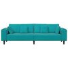 vidaXL Canap&eacute; avec coussin Turquoise 250 x 77 x 76 cm Velours
