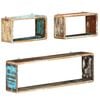 vidaXL Ensemble d'&eacute;tag&egrave;re cube 3 pcs Bois solide de r&eacute;cup&eacute;ration