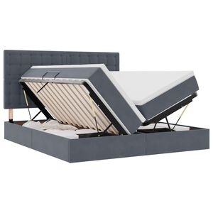 vidaXL Lit de Rangement avec stockage Gris fonc&eacute; 180 x 200 cm Velours