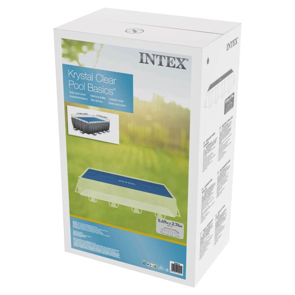 Intex Couverture solaire de piscine Bleu 538x253 cm Poly&eacute;thyl&egrave;ne