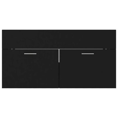 vidaXL Ensemble de meubles de salle de bain 2 pcs noir bois ingénierie