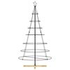 vidaXL Arbre en c&ocirc;ne de No&euml;l avec support Noir 180,5 cm Acier