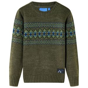 Pull-over tricot&eacute; pour enfants kaki 92