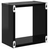 vidaXL &Eacute;tag&egrave;res cube murales 4 pcs noir brillant 26x15x26 cm