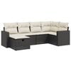 vidaXL Salon de jardin 6 pcs avec coussins noir r&eacute;sine tress&eacute;e