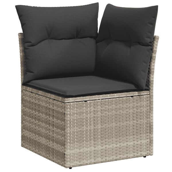 vidaXL Salon de jardin avec coussins 7 pcs gris clair r&eacute;sine tress&eacute;e