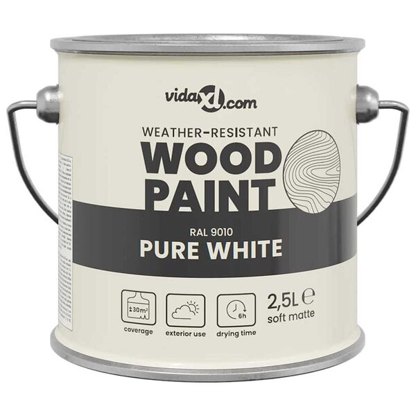 vidaXL Peinture pour bois Blanc 16,5 x 16,5 x 15,9 cm