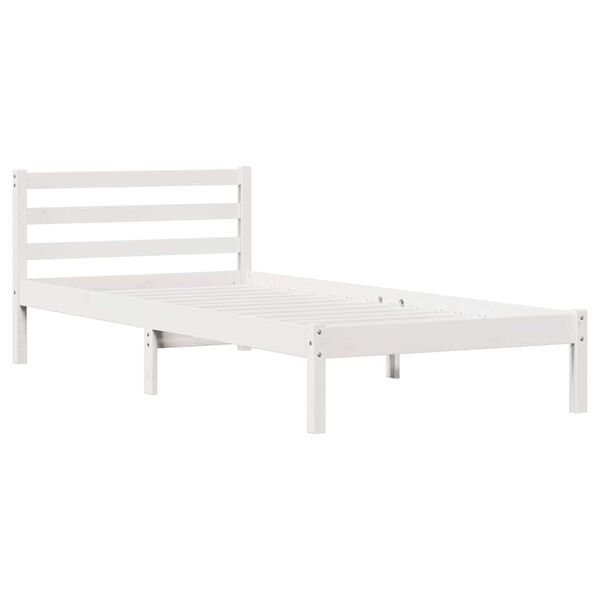vidaXL Cadre de lit Blanc 208.6 x 157.6 x 69.4 cm Pin massif