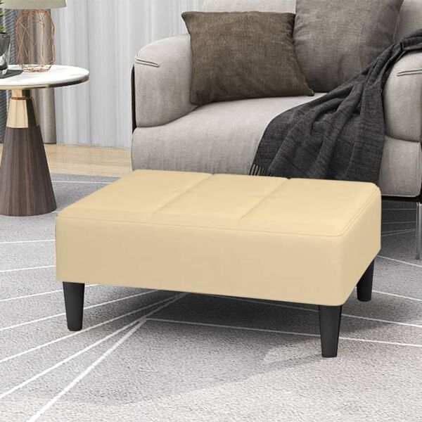 vidaXL Repose-pied Cr&egrave;me 78x56x32 cm Velours