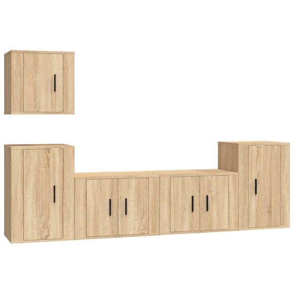 vidaXL Ensemble de meubles TV 5 pcs Ch&ecirc;ne sonoma Bois d'ing&eacute;nierie