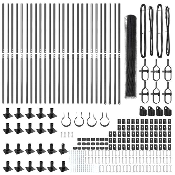 vidaXL Poteau de cl&ocirc;ture. Gris 50 x 1,2 m (treillis de 13 mm)