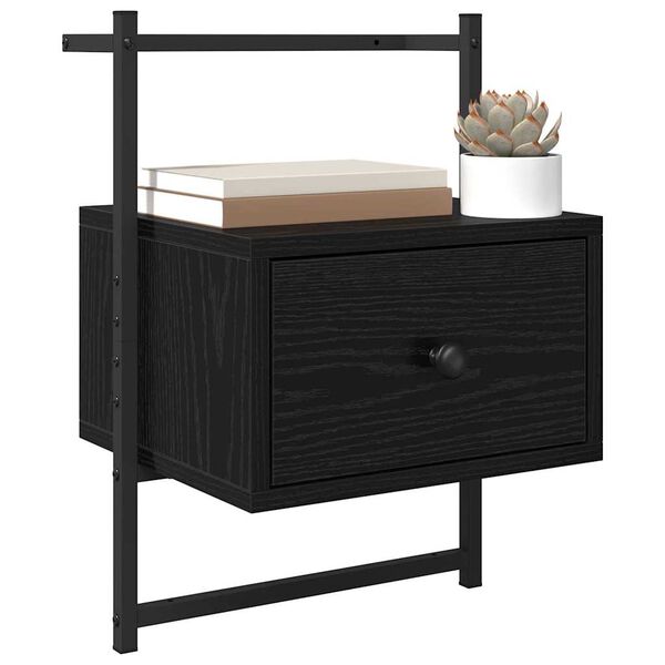 vidaXL Cabinet de chevet Ch&ecirc;ne noir 35 x 30 x 51 cm Bois d'ing&eacute;nierie