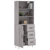 vidaXL Buffet haut Sonoma gris 69,5x34x180 cm Bois d'ing&eacute;nierie