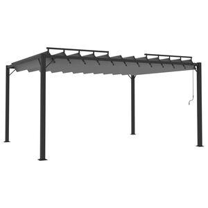 vidaXL Tonnelle avec toit &agrave; persienne 3x4 m Anthracite Tissu aluminium