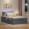 vidaXL Lit ottoman avec matelas et LED gris fonc&eacute; 90x200cm