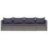 vidaXL Meuble de jardin 4 pcs avec coussins Gris R&eacute;sine tress&eacute;e