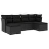 vidaXL Salon de jardin 6 pcs avec coussins noir r&eacute;sine tress&eacute;e