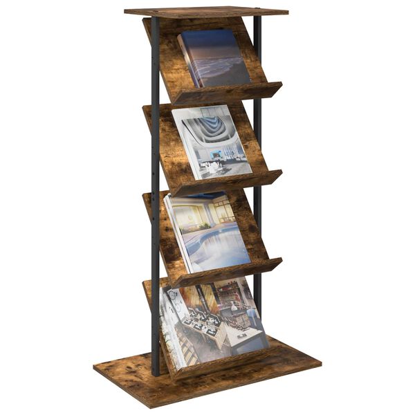 vidaXL &Eacute;tag&egrave;re &agrave; magazines avec &eacute;tag&egrave;re Ch&ecirc;ne fum&eacute; 68 x 40 x 123,5 cm