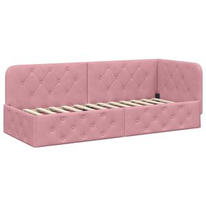 vidaXL Cadre de lit d'angle Rose 80 x 200 cm Velours