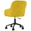 vidaXL Chaise pivotante de bureau Jaune Velours