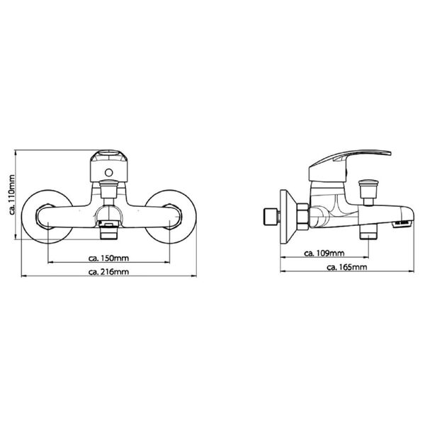 SCH&Uuml;TTE Mitigeur de baignoire SIRANI chrome