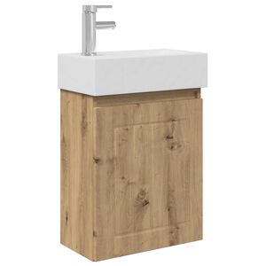 vidaXL Meuble de salle de bain avec robinet Ch&ecirc;ne artisanal