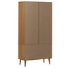 vidaXL Armoire &agrave; vitrine MOLDE Marron 90x35x175 cm Bois de pin massif