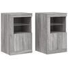 vidaXL Armoires lat&eacute;rales et lumi&egrave;res LED 2 pcs sonoma gris