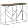 vidaXL Table console argent&eacute; acier inoxydable/bois massif r&eacute;cup&eacute;ration