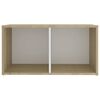 vidaXL Meubles TV 2 pcs Blanc et ch&ecirc;ne sonoma Bois d'ing&eacute;nierie