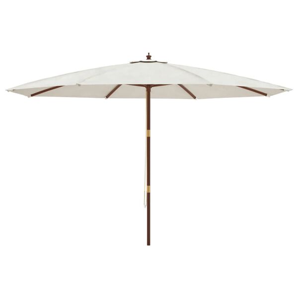 vidaXL Parasol de jardin avec m&acirc;t en bois sable 400x273 cm