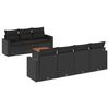 vidaXL Salon de jardin 8 pcs avec coussins noir r&eacute;sine tress&eacute;e
