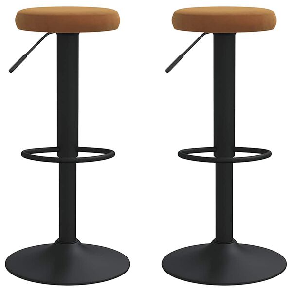 vidaXL Tabourets de bar lot de 2 marron velours