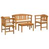 vidaXL Ensemble de salon Rose de jardin 4 pcs Bois d'Acacia Massif