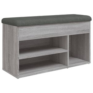 vidaXL Banc &agrave; chaussures sonoma gris 82x32x45,5 cm bois d'ing&eacute;nierie