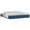 VidaXL Cadre de lit ottoman sans matelas bleu 160x200 cm tissu